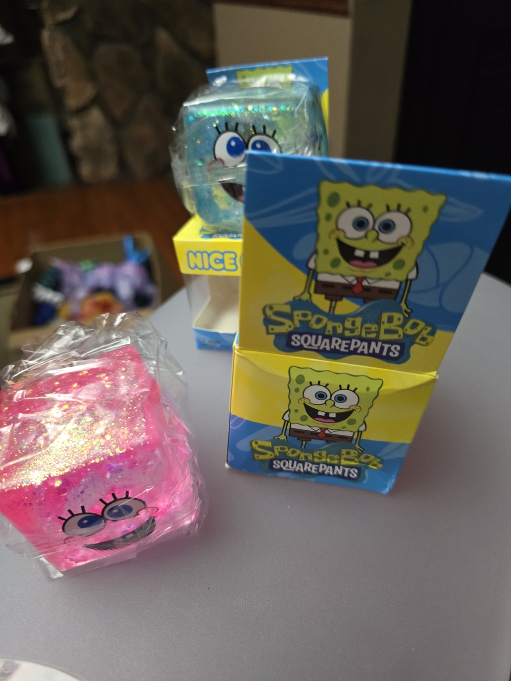 SpongeBob SquarePants NIB Pink Glitter Sugar Squishy